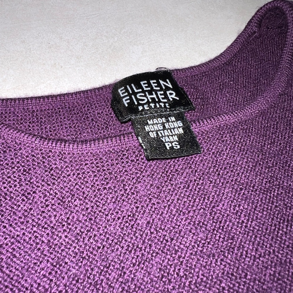 100% Wool Eileen Fisher Rich Purple Sweater Tank - Picture 2 of 4